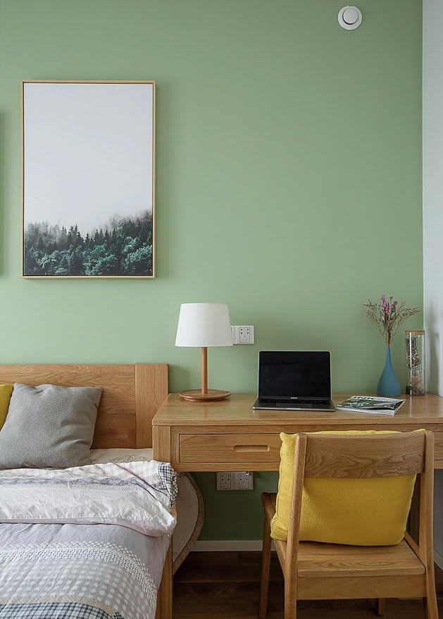 Safiyya 393"x17.7" Light Green Peel and Stick Wallpaper Green Solid Color Contact Paper Self Adhesive Contact Paper Decorative Wallpaper Vinyl Rolls for Wall