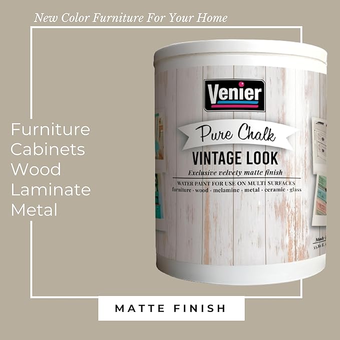 Chalk Pure Paint - for Furniture, Crafts, Home Decor - All-in-One – DIY – Eco-Friendly (Vintage [Pink]), (33.81 oz)