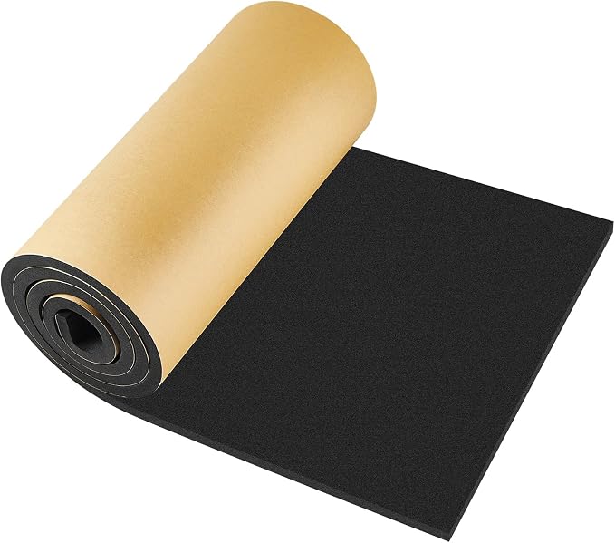 Pangda 1 Piece 78 x 16 x 1/2 Inch Extra Large Marine Foam Roll Closed Cell Rubber with Adhesive Insulation Sheets Lightweight Single Sided Tape Water Weather Resistant for Craft