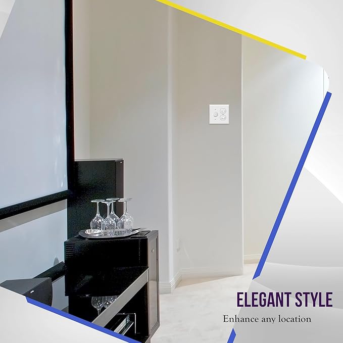 ENERLITES Combination Toggle Light Switch/Duplex Receptacle Outlet Wall Plate, Gloss Finish, Size 2-Gang 4.50" x 4.57", Polycarbonate Thermoplastic, 881121-W, White (4 Pack)