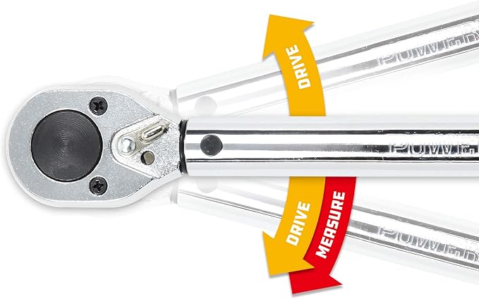 Powerbuilt Micrometer Torque Wrench, 1/2-Inch Drive, Reversible Ratchet Clicks, Lockable, 30 to 150 Foot Pound Range - 644999