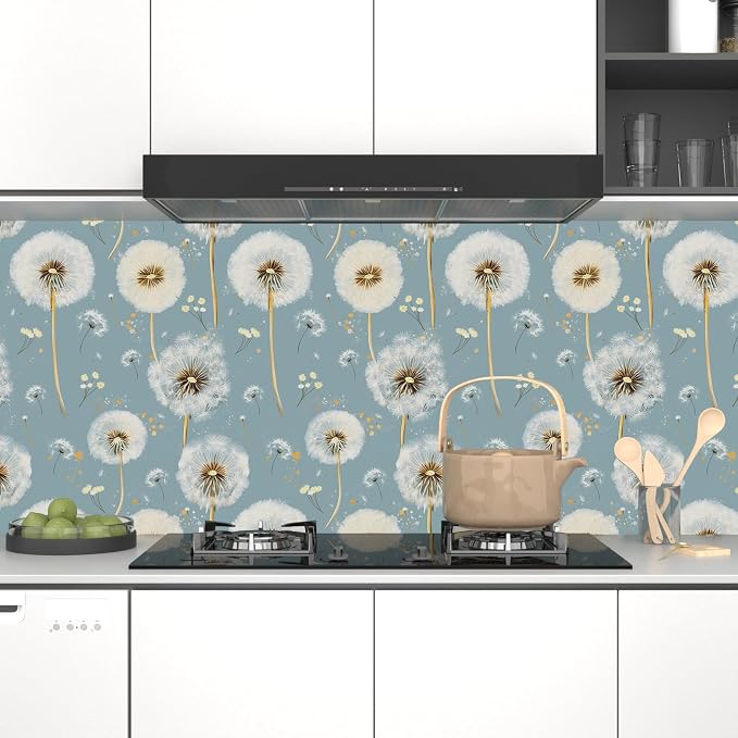 Light Navy Blue Flower Peel and Stick Contact Paper 17.5" × 118" | Self Adhesive/Removable/Waterproof/Thick Vinyl Contact Paper for Bathroom Bedroom Shelf Cabinet Drawer,Prepasted,Easy Peel