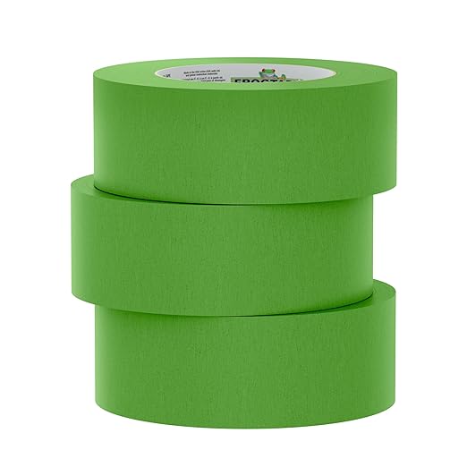 FrogTape Multi-Surface Painters Tape with PAINTBLOCK, 2 Inch Wide (1.88 In. x 60 Yds), Medium Adhesion, Green, 3 Rolls (240661)