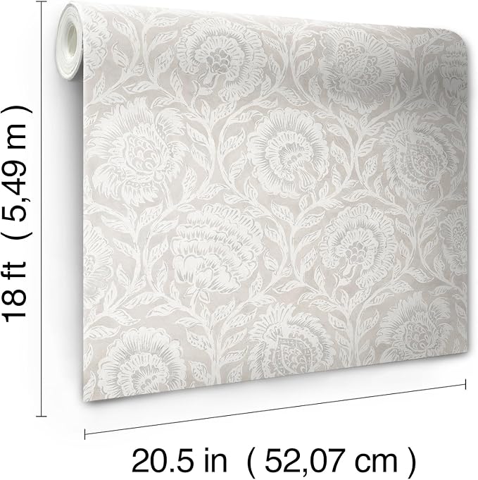 Nabela Noor Home NuWallpaper Aliviya Wheat Peel and Stick Wallpaper, NNS6507