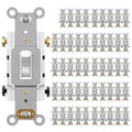 AIDA 4 Way Toggle Light Switch, 15 Amp, 120 Volt, Toggle Framed AC Quiet Switch, in Wall On/Off Switch Replacement, Self-Grounding, Residential and Commercial Grade, UL,Glossy White