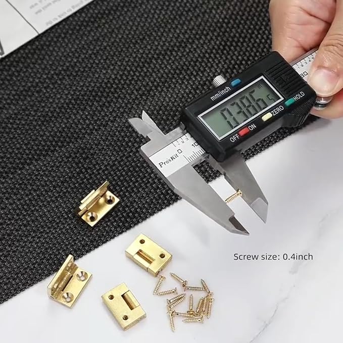 dophee 4Pcs Mini Solid Brass Hinges, 90 Degree Small Butt Hinges Connectors for Jewelry Gift Box Wooden Case Delicate Boxes Doll House Model Making Folding Pages, 19x12.5mm/0.75"x0.49"