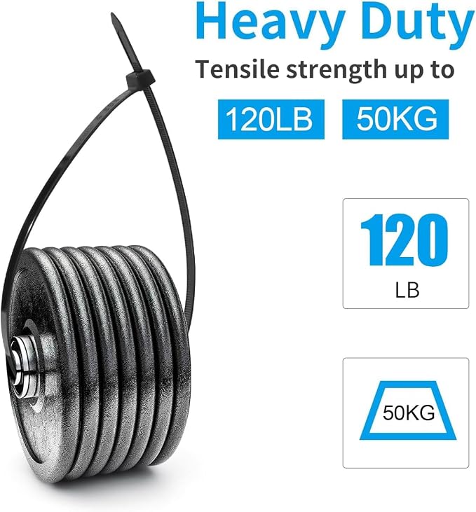 XINGO 8 Inch Red Zip Ties Heavy Duty 100 Pack, 120 LBS Tensile Strength, Premium Nylon Cable Wire Ties, Self-locking Plastic Ties for Indoor and Outdoor Use