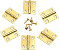 8Pcs 1 Inch Brass Butt Hinges, Gold Jewelry Box Hinges Small Cabinet Hinges Square Door Hinge Folding Craft Hinge Heavy Duty for Furniture Cupboard Drawer