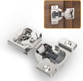 Chibery 10 Pack 1/2" 4D Concealed Hinges for Face Frame Door, Soft Close On/Off Switch, Self Closing, 105° Open Angle Concealed Stainless Steel Hinges for Framed Cabinet, Satin Nickel