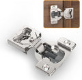 Chibery 10 Pack 7/16" Overlay 4D Concealed Hinges for Face Frame Door, Soft Close On/Off Switch, Self Closing, 105° Open Angle Concealed Stainless Steel Hinges for Framed Cabinet, Satin Nickel