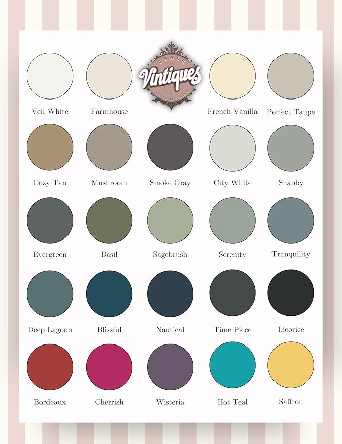 Vintiques Chalk & Mineral Paint, Licorice, 8oz - Matte Finish- Easy Application for DIY Projects - Furniture, Wood, Metal, Home Decor and More - includes color card