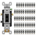 AIDA 3 Way Toggle Light Switch, 15 Amp, 120 Volt, Toggle Framed AC Quiet Switch, in Wall On/Off Switch Replacement, Self-Grounding, Residential and Commercial Grade, UL,Glossy Black