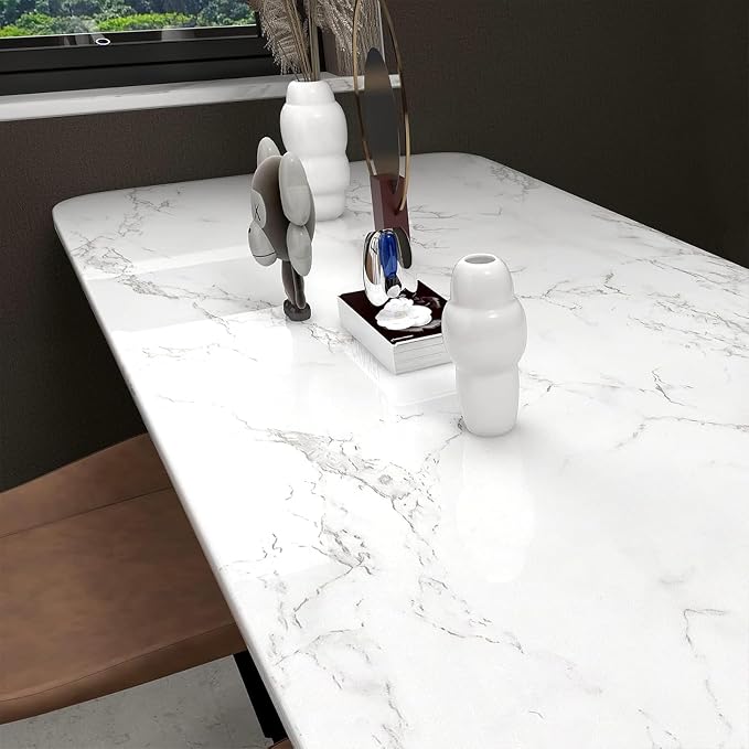 practicalWs Marble Contact Paper Peel and Stick, 15.7inch×118.1inch White Gray Marble Wallpaper for Countertops Waterproof, Self Adhesive Removable Wall Paper for Kitchen Backsplash Cabinet