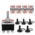 Nilight 5 Pack 6Pin Heavy Duty Rocker Toggle Switch 15A 250V 20A 125V DPDT 6 Pin ON/Off/ON Switch Metal Bat Waterproof Boot Cap Cover