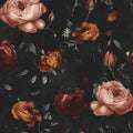 Gothic Black Orange Rose Floral Wallpaper Peel and Stick 17.5"x118" | Self Adhesive/Removable/Waterproof/Thick Vinyl Vintage Contact Paper for Bathroom Bedroom Shelf Cabinet Drawer,Prepasted