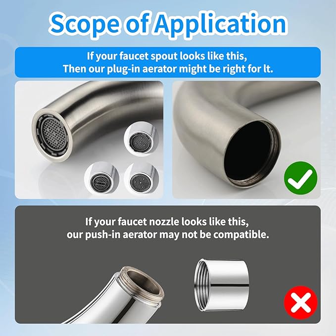 36Pcs Faucet Aerator Kit with 5 Sizes Aerator Key Removal Tools, Replacement Sink Tap Flow Restrictor Inserts for Bathroom and Kitchen, M16.5 M18.5 M21.5 M24 mm