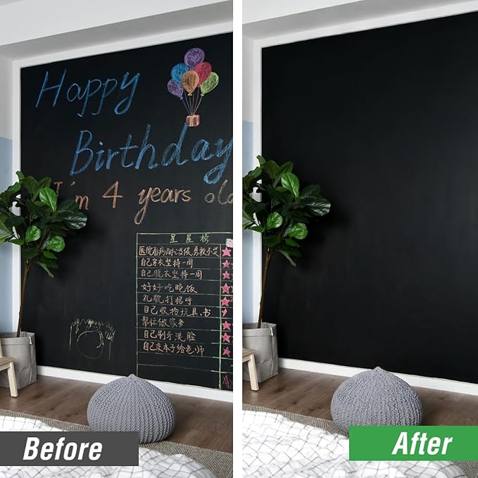 YOA Chalkboard paint, Black Matte, Acrylic Material, Non-toxic, 255g/9oz Cover 35 sp.ft, Suitable for Wood, Metal, Glass, Wall, Gypsum Board, Signs, Frames or any Surface, Interior/Exterior