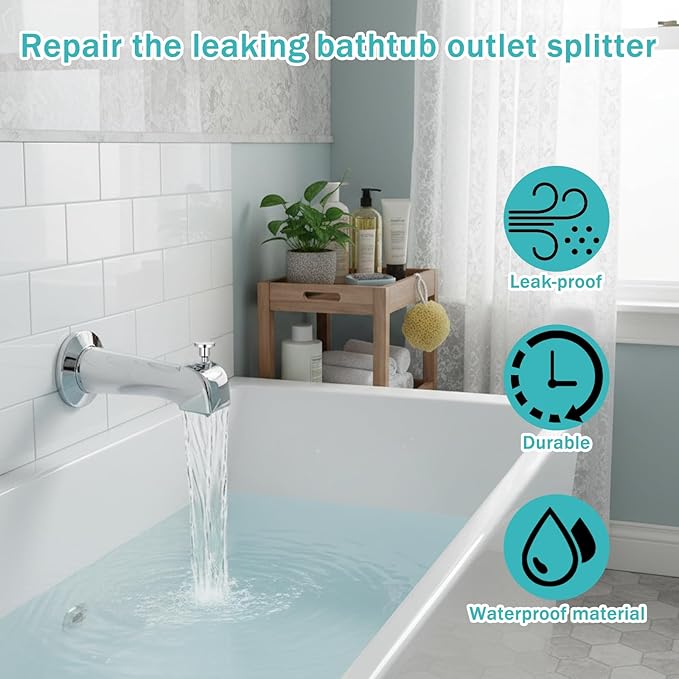 2 Set Tub Spout Diverter Repair Kit, Includes 2 x Diverter Valve Stems, 2 x Cup Seals and 2 x Gates, Bathroom Shower Bathtub Leaky Faucet Repair Replacement Parts