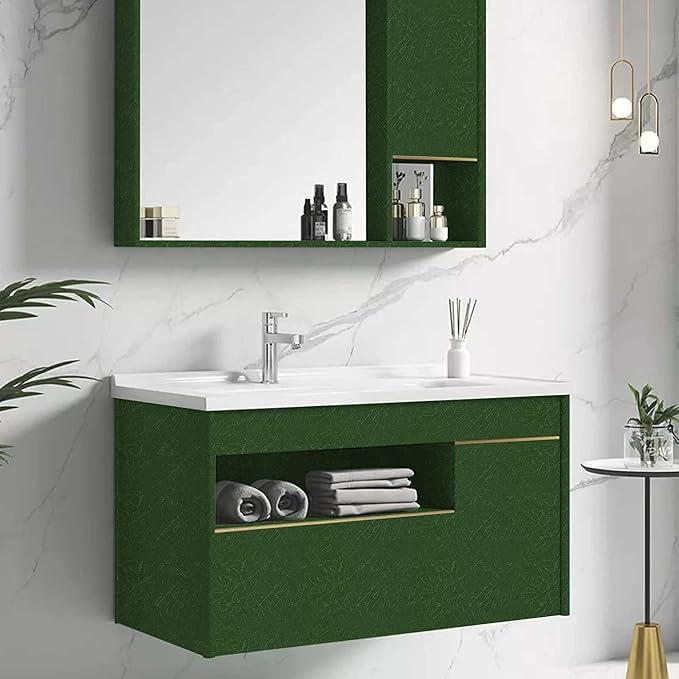 Dark Green Peel and Stick Wallpaper Removable Silk Texture Contact Paper | 23.6" X 196.8" Self Adhesive Vintage Embossed Stick on Wallpaper Home Decorativon for Wall Shelf Liner Paper