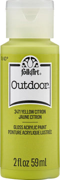 FolkArt Outdoor Acrylic Paint in Assorted Colors (2 Ounce), 2471 Yellow Citron