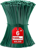 Zip Ties 6 inch, 1000 Pack Green Zip Ties, Green Cable Ties Self-Locking Nylon Cable Ties with 40 lbs Tensile Strength,Wire Ties for indoor and outdoor use.