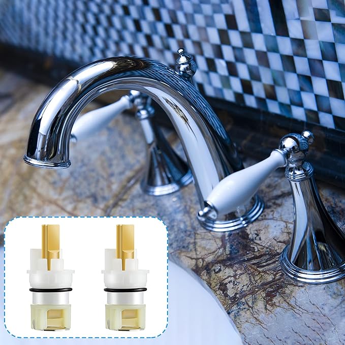 Honoson Rp25513 2 Pcs Faucet Stem Replacement Kit for Two Handle Faucet Repair Kit with Cartridge Rp4993 Seat and Spring for Bathroom Shower Sink Lavatory