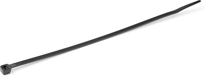 StarTech 10"(25cm) Cable Ties, 94V-2/UL Listed, Black, TAA (CBMZT10BK) | 1/8"(4mm) wide, 2-5/8"(68mm) Bundle Diameter, 1000 Pack, 50lb(22kg) Tensile Strength, Nylon Self Locking Zip, Curved Tip