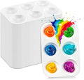 30 PCS White Plastic Watercolor Palette, 6 Well Rectangular Paint Palettes, Paint Tray Palettes, Paint Trays for Kids, for Painting, DIY Craft, Art Painting Class