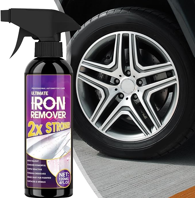 2026 New Iron Remover Car Detailing Iron Contamination Cleaner 120ml Long-Lasting Powerful Rust Stain Remover Multipurpose Cleaner Detailing Solution for Calipers Rv Tires Paint Brakes Boat Wheels