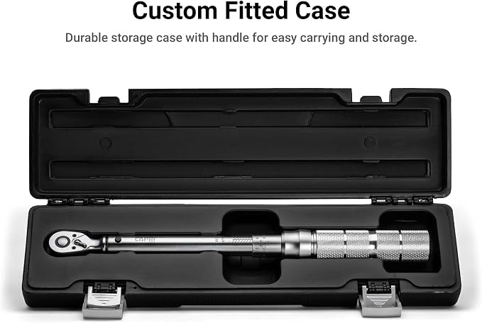Capri Tools 31202 30-150 Foot Pound Industrial Torque Wrench, 1/2" Drive, Matte Chrome