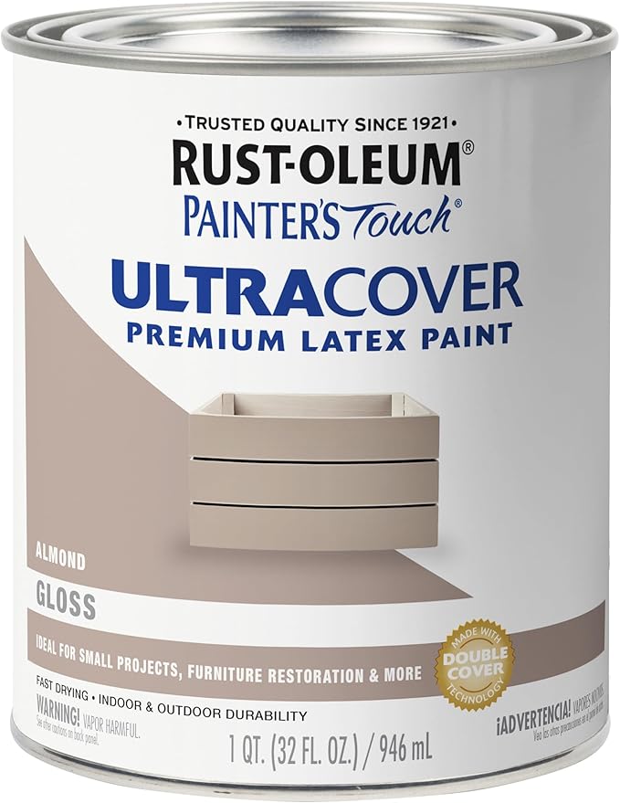 Rust-Oleum 1 qt 1994502 Almond Painters Touch 2X Ultra Cover Premium Latex Paint