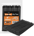 8 Inch Black Zip Ties 2000 Pack, 45 LBS Tensile Strength, Self-Locking Nylon UV Resistant Cable Ties for Indoor and Outdoor
