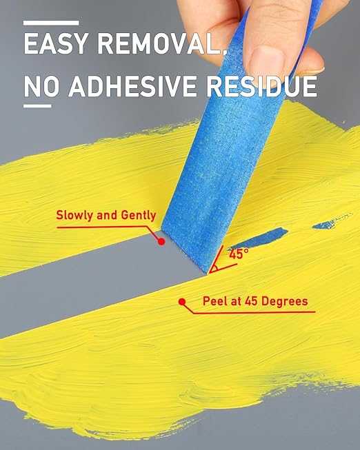 Blue Painters Tape - 20 Rolls Masking Tape 1 inch Wide, Multi-Surface No Residue Blue Tape for Walls, Painting, Packing & Automotive 0.94 Inch x 1100 Yards