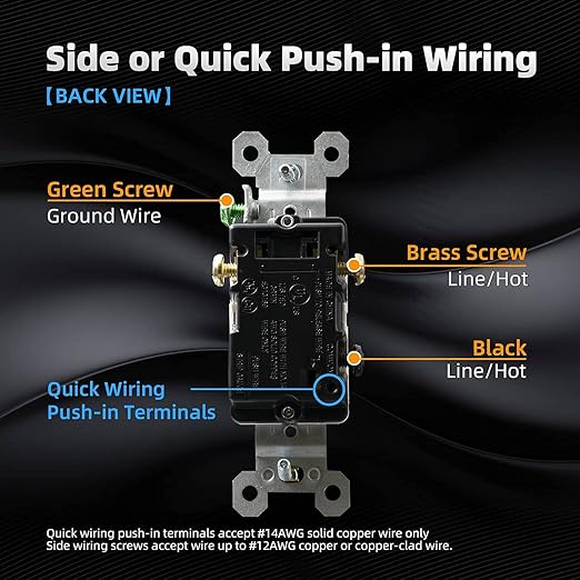 ELEGRP 3 Way Toggle Light Switch, 15 Amp, 120 V, Toggle Framed AC Quiet Switch, in Wall On/Off Switch Replacement, Self-Grounding, Residential and Commercial Grade, UL Listed (5 Pack, Glossy White)