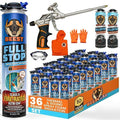 BEEST FullStop Spray Foam Insulation Kit for Walls and Attic - Fire Rated - 720 Board ft/sq.ft Perfect Heat & Acoustic Insulation - 36x Spray Foam Can, 2X Cleaner, Pro Gun & Safety Gear