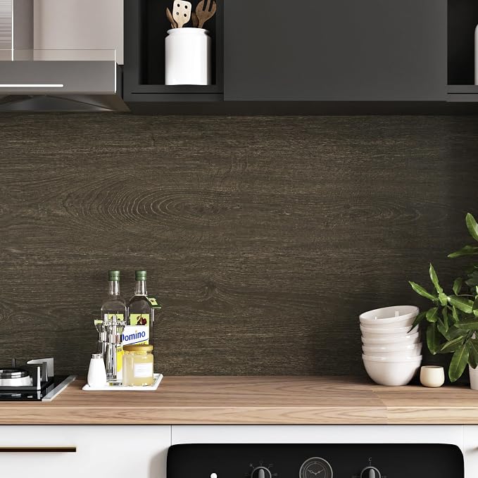 WESTICK Vintage Brown Wood Contact Paper Waterproof Peel and Stick Countertops Walnut Wood Wallpaper Kitchen Contact Paper Wood Vinyl Countertop Wrap for Tables Cabinets Drawers Office Desk 12" x 78"