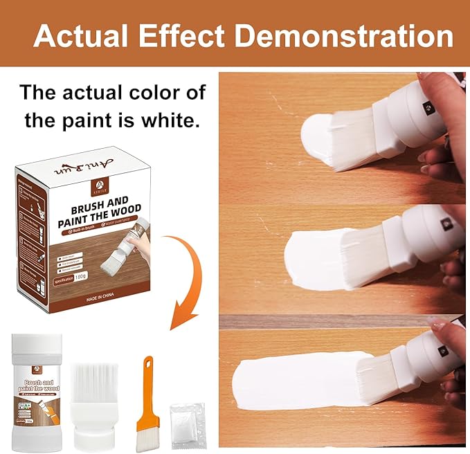 White Paint, Touch-Up Paint for Furniture, Cabinets, Wood, Metal No Sanding, Fast Drying, Water Based Multi Surface, 6.35 oz