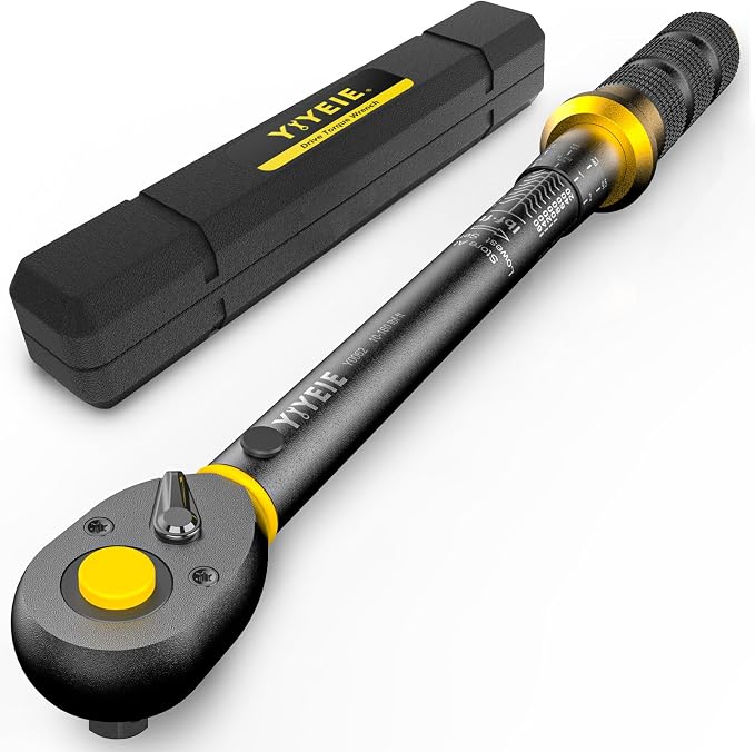 1/2-Inch Drive Torque Wrench with Upgraded Lock Ring, ±3% High Precision Click, 10-160 FT.LB (10-227 Nm), 2-Way 72-Tooth for Easier Adjustments, Ideal for Moto, Lug Nuts, Tires, Wheels, and Car Repair