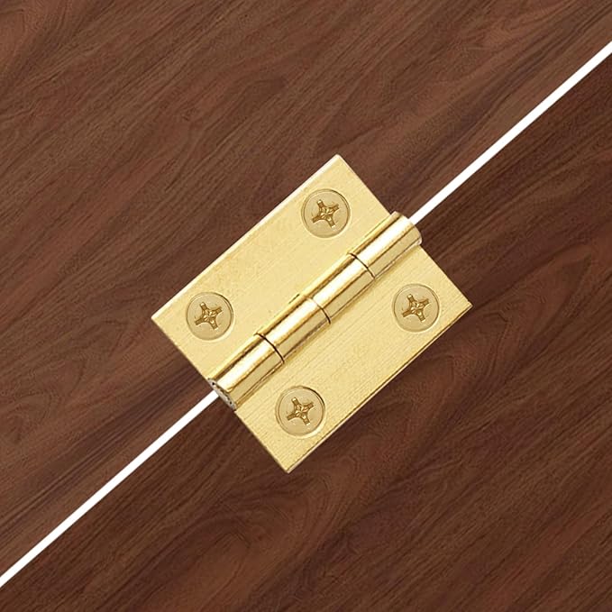 Mini Solid Brass Hinges Cabinet Drawer Butt Hinges for Jewelry Chest Wood Box,1/1.5/2.5Inch,8PCS (1Inch)