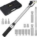 AEROFORCE 14PCS 3/8-Inch Drive Swivel Magnetic Spark Plug Socket Set with 3/8" Torque Wrench (5-45 Lb.ft/6.8-61.2 Nm), Universal Joint & Extension Bar - Durable CR-V Steel for Easy Spark Plug Removal