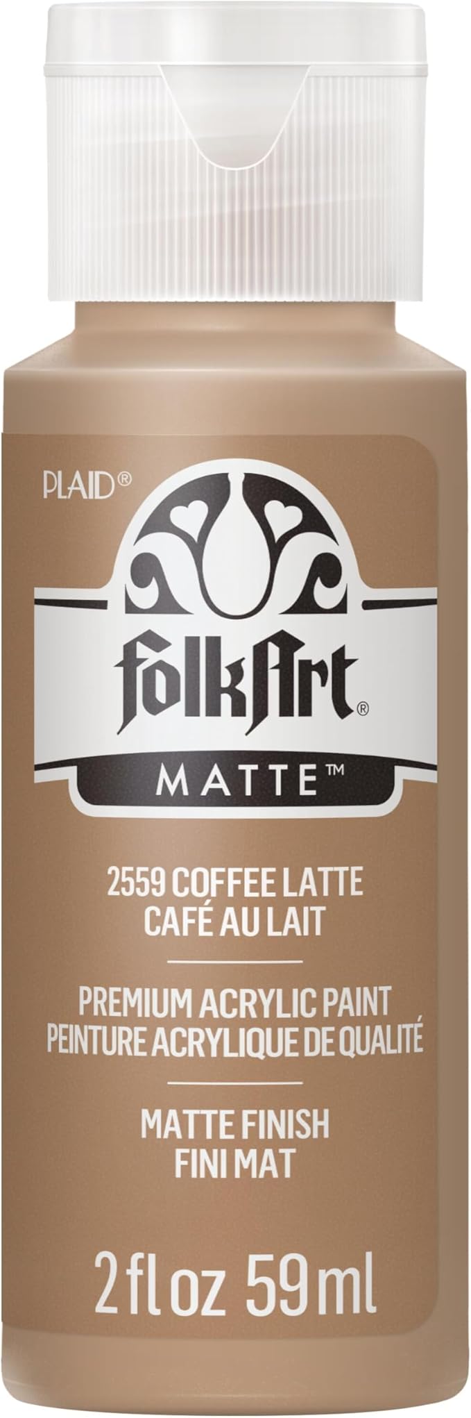 FolkArt Acrylic Paint in Assorted Colors (2 oz), 2559, Coffee Latte