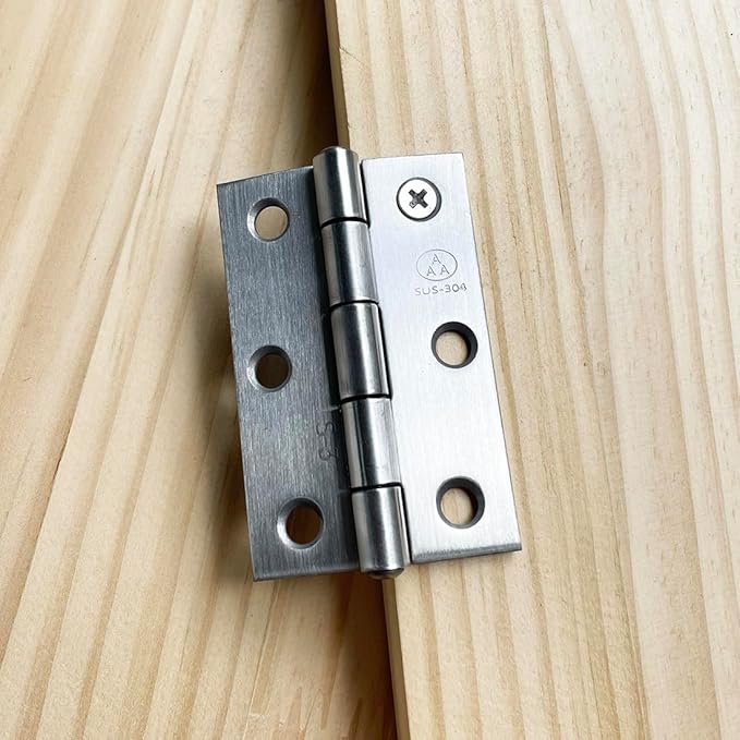 2pcs 304 Stainless Steel Thickened 3-inch Folding Butt Hinges Home Furniture Hardware Door Hinges for Door Case Lid Wooden Box Chest (76mm x 50mm x 2mm)