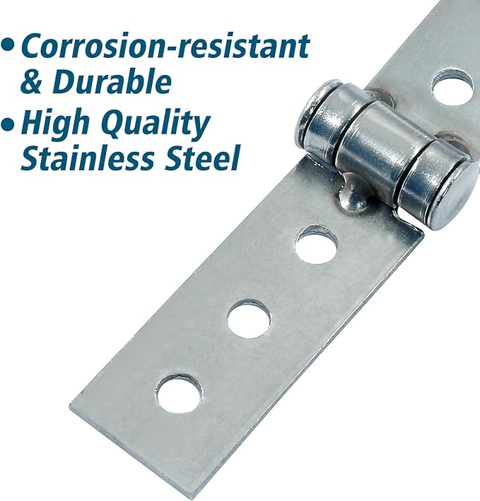 2Pcs 3 inch Folding Butt Hinges, Stainless Steel Door Window Hinges (6 Holes)