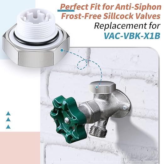 4 Pack Vacuum Breaker Repair Kit Replacement for VACVBKX1B Heavy Duty Metal Vacuum Breaker Replacement Kit for Traditional Anti Siphon Frost Free Sillcock Valves Anti Siphon Valve Repair