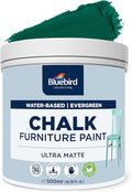 BLUEBIRD Chalk Furniture Paint - 500 ML / 16.9 fl oz for Furniture, Home Décor, Cabinets, and More (Ever Green)