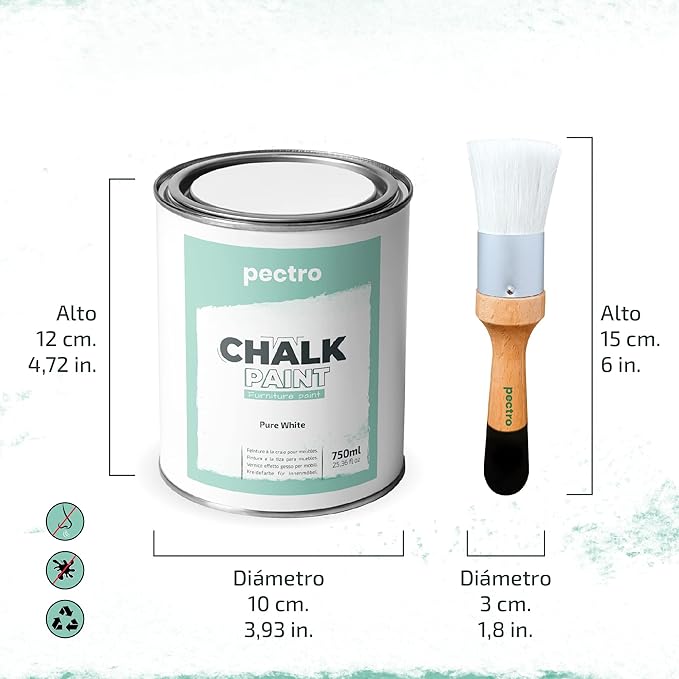 Chalk Paint for Furniture 25 fl.Oz. (750ml) + Special Chalk Paint Brush - Furniture Paint no Sanding or Priming - Chalk Finish Wood Paint - DIY Projects Home Decor & Improvement (DEEP BLUE)