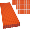 Resin Roof Panels 25Pcs 60.2×20.67 Inches with Screws, Corrugated PVC Roofing Panels, Waterproof Wall Panel Siding Panels Sheets for Garages, Sheds, Chicken Coop, Stables and Mobile Homes, Orange