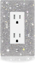 1 PC Shiny Silver Rhinestones Switch Plates And Outlet Covers Wall Plates Light Switch Cover Plate Rhinestones Decorative Outlet Switch Cover Wall Plate Outlet Cover