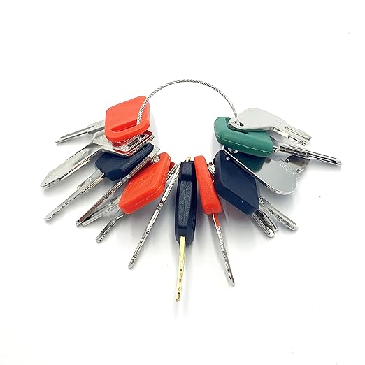 15PCS Heavy Construction Equipment Keys Set,Machinery Operator Ignition Keys Compatible with JD Volvo Caterpillar JCB Case Takeuchi Genie Bobcat Hitachi JLG Toyota