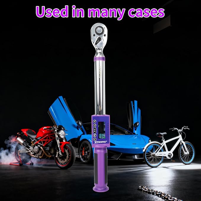 Digital Torque Wrench 1/2 Drive, (8.1-147.5 FT-LB/11-200N.M) ±2% High Accuracy Digital Torque Wrench, With Vibration, Buzzer and LED Alert